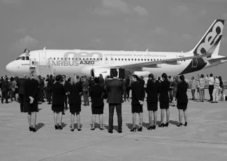 Vu en noir et blanc : le premier vol de l'A320neo depuis Toulouse