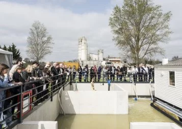Floodframe inaugure son centre d'essais inondation à Baziège près de Toulouse